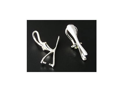 Earring Clip N28 with Pendant Hook Ag 925/1000 22mm - 1pair