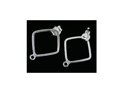 Earstud Rectangle with loop N33 Silver Ag 925/1000 mm