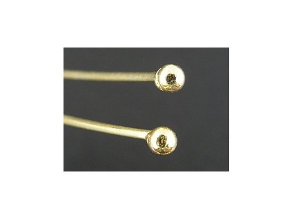 Pin with Ball GPIN01 Gold Plated Silver Ag 925/1000 50mm 1piece