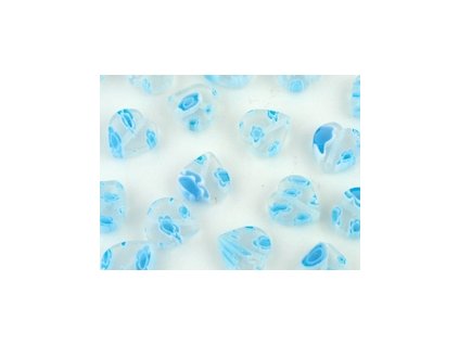 Beads Millefiori HP5 Heart Flat Crystal Aqua 10x10x3mm - 10pieces