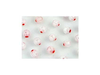 Beads Millefiori R1 Round Red-White 6mm - 18pieces