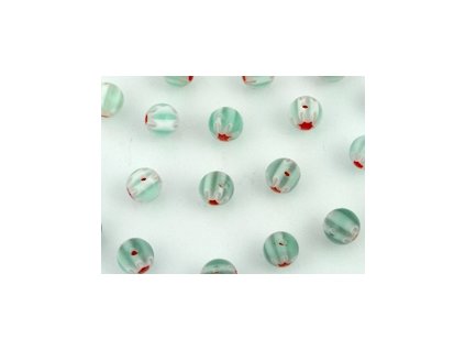 Beads Millefiori R4 Round Erinite-White 6mm - 18pieces