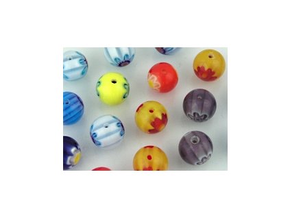 Beads Millefiori R6 Round Mix 10mm - 11pieces