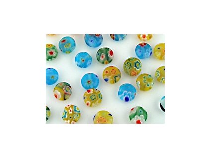 Beads Millefiori RP5 Round Flat Mix B 8x4mm - 12pieces