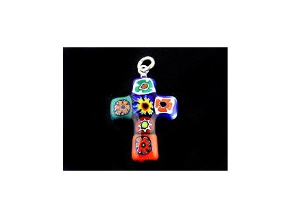 MILLEFIORI CROSS HARLEQUIN 23x18mm