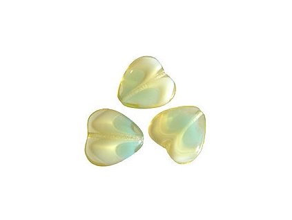 HEART TOPAZ- BLUE- WHITE OPAL 15x16mm