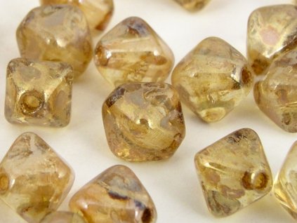 Beads Pressed Bicone - Crystal Brown Luster - 6mm