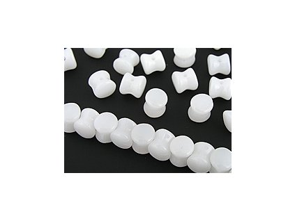 Czech Beads Pellets White Alabaster 4x6mm 35pcs