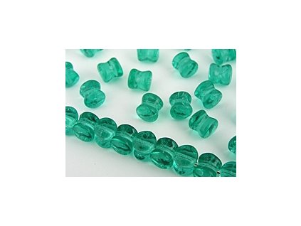 Czech Beads Pellets Emerald 4x6mm 35pcs