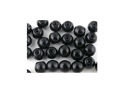 Round Beads Jet 6mm