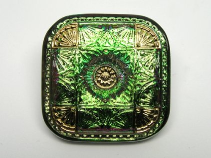 Knoflík Čtverec Vitrail Medium - Zlatá 32mm
