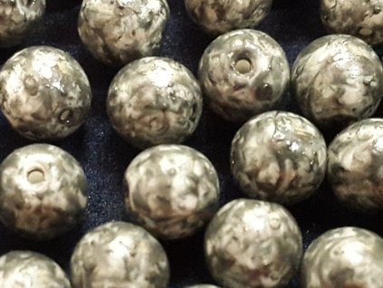 Round Beads Grey Marble 6mm 36pcs