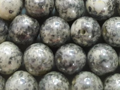 Round Beads Alabaster - grey luster 6mm 36pcs