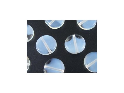 Beads Flat Lens White Opal-Crystal 10x3mm