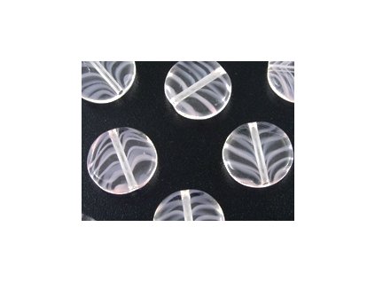 Beads Flat Lens Pink Striped Crystal 10x3mm