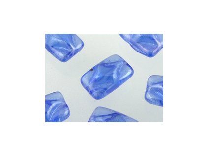 Korálky Obdélník Reliéf - Safír Listr - 12x8mm