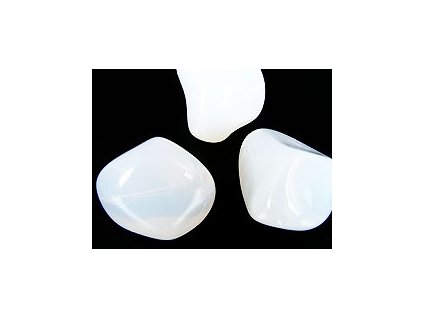 Beads nut E - White Opal 15x15 mm 6pcs