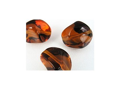 Beads nut E - Topaz Madeira 15x15 mm 6pcs