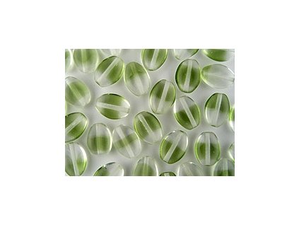 Beads Oval lens - Crystal-Olivine - 8x6mm