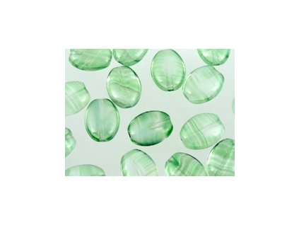 Beads Oval lens - Striped Peridot - 9x7mm