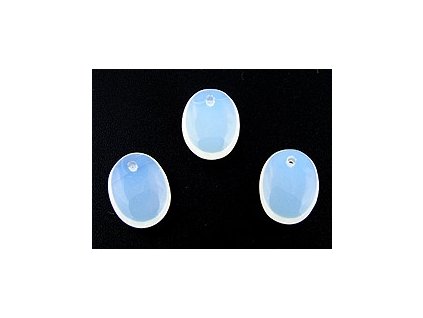 FLAT OVAL OPAL WHITE 12x9mm P