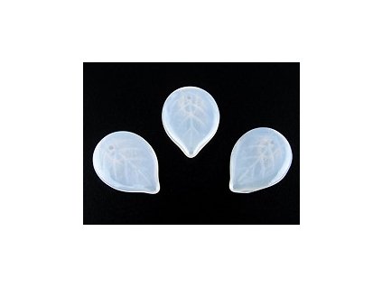 Flat leaves - Opal white - 13x18mm