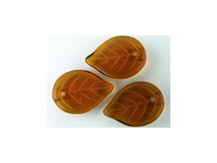 Beads Flat Leaves Topaz 13x18mm