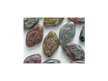 Beads Flat Leaves - Travertin 8x12mm