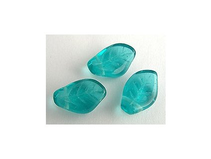 CURVED LEAVES BLUE ZIRCON 10x15mm
