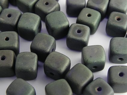 Beads Cubes Green Velvet 5x6mm Price for 15pcs