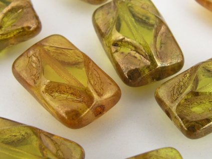 Beads Rectangle Relief - Jonquil Bronze - 12x8mm