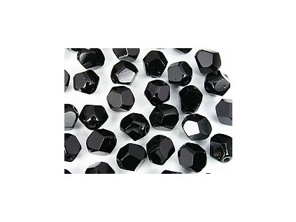 Beads Cut 8 facet Jet 8mm