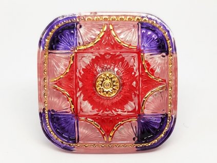 Button Square Harlequine Rose 32mm