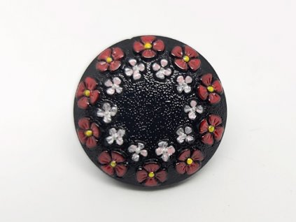Knoflík Luční Květy Růžová Červená 22mm
