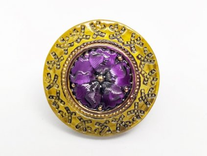 Button Renaissance Purple Yellow 23mm