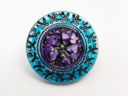 Knoflík Renesance Fialová Emerald 23mm