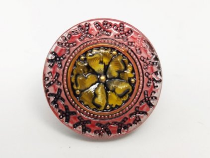 Button Renaissance Yellow Red 23mm