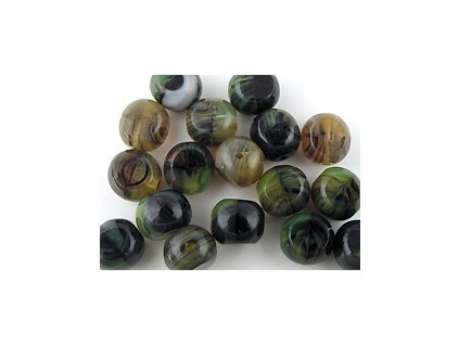 2 cuts bead green variation 8x6mm