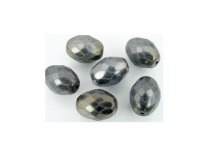 Beads Cut Olive Light Hematite Crush Mat 13x10mm 6pcs