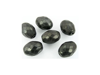 Beads Cut Olive Jet Dark Green Coating Crush Mat 13x10mm 6pcs