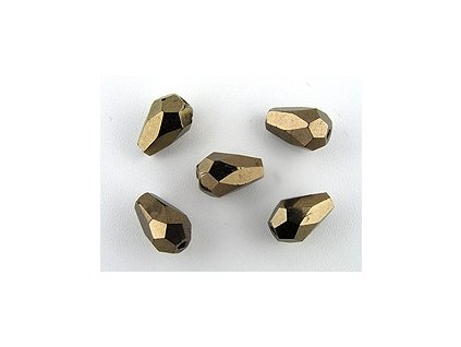 FACET DROPS GOLD/LIGHT BRONZE 7x5mm