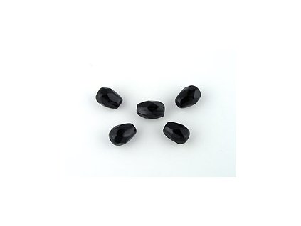 Faset drops - Jet - 7x5mm