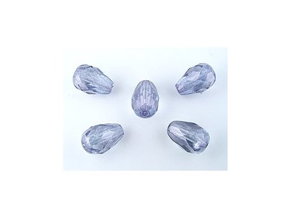 Faset drops - Blue luster - 10x7mm