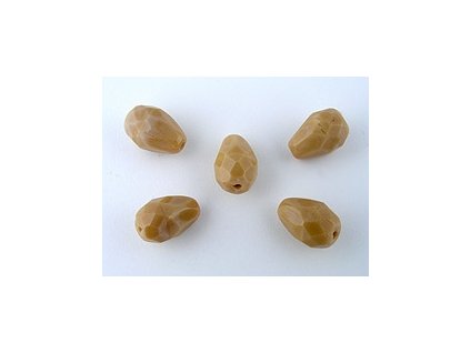 Faset drops - Opaque brown - 10x7mm