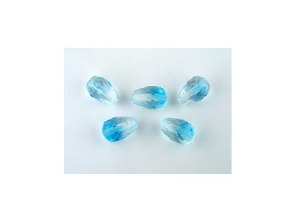 Faset dropsy - Krystal Akvamarín - 10x7mm