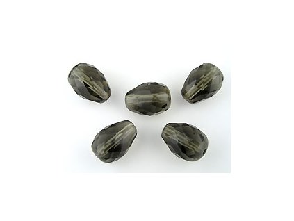 Faset drops - Black diamond - 16x12mm