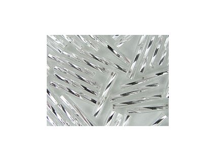 Beads Bugles Crystal - Silver Line Twisted 15mm