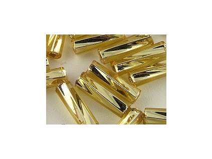 Bugles 7mm - Crystal - Gold line