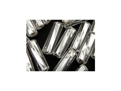 Trubičky 7mm - Krystal - Stříbrná průtah