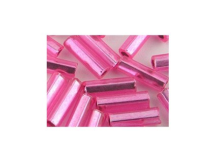 Trubičky 7mm - Růžová - Stříbrná průtah